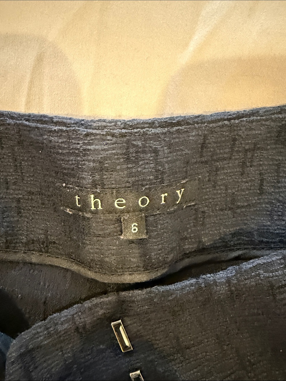 Theory Navy Textured Women's Bermuda Shorts - Picture 2 of 5